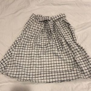 Black and White A-Line Skirt